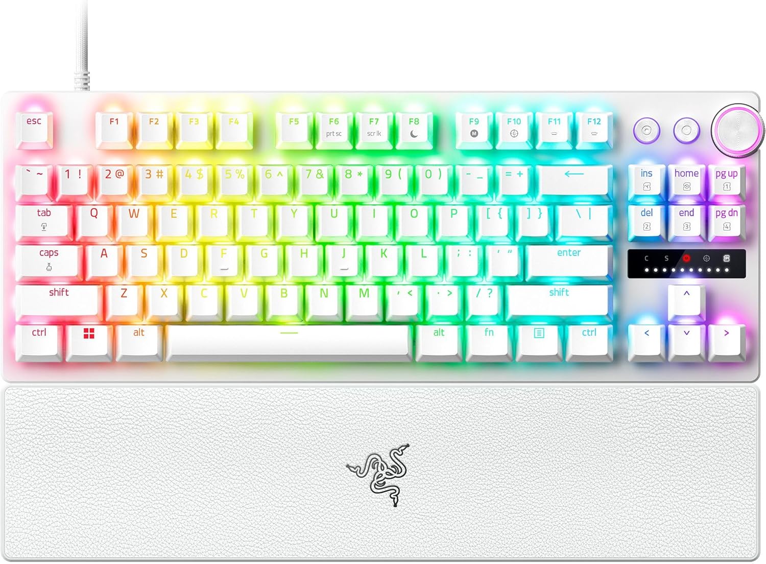 Razer - Huntsman V3 Pro TKL Wired Analog Optical Esports Keyboard with with Snap Tap Mode Rapid Trigger and Adjustable Actuation - White (Renewed)