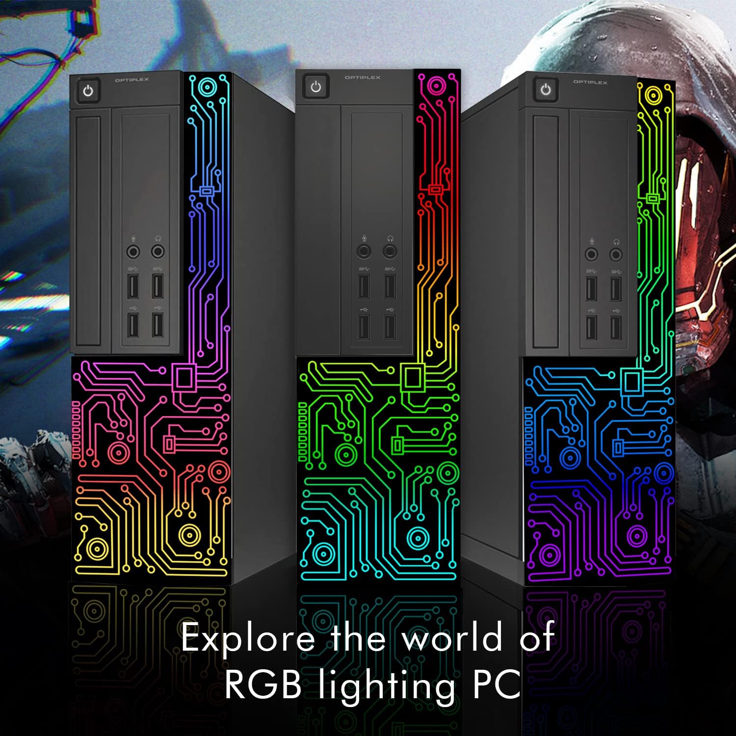 Dell OptiPlex Desktop RGB Computer PC, Intel Core i5 up to 3.6GHz, 16GB RAM, 512GB SSD, 22 Inch HDMI Monitor, RGB Keyboard Mouse, Gaming Headset, WiFi, Bluetooth, Windows 11 Pro (Renewed)