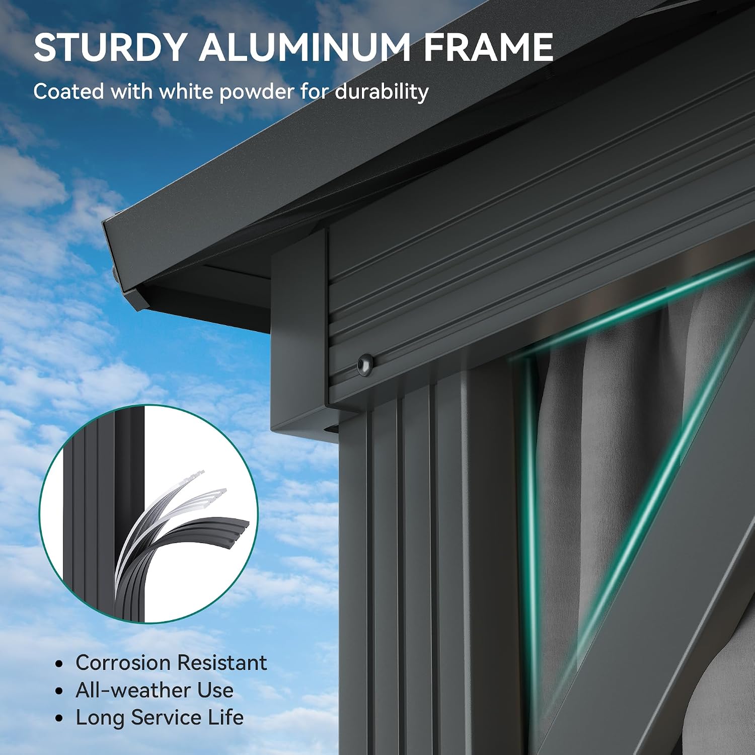 YITAHOME 12X20FT Hardtop Gazebo Double Roof Canopy Galvanized Iron 4.7X4.7'' Aluminum Pillar Garden Tent Curtains Netting for Patios Backyards Decks Lawns
