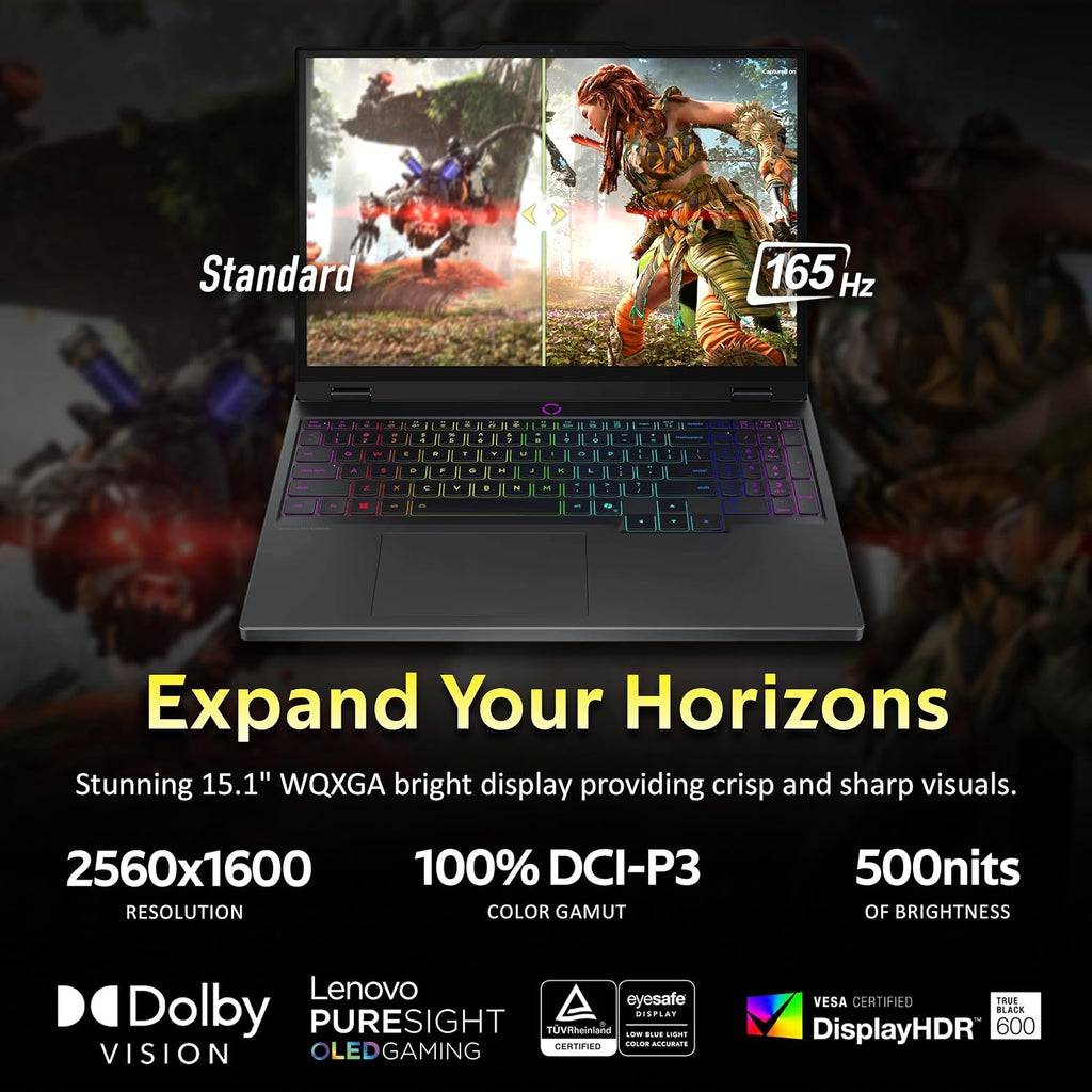 Lenovo Legion 5 15.1' WQXGA 165Hz Gaming Laptop, Intel i7-14700HX, RTX 5060 8GB GDDR7, 32GB DDR5, 2TB SSD, 24-Zone RGB Backlit Keyboard, 5.0MP Camera, Wi-Fi 7, Win 11, Black, 512GB Docking Station Set