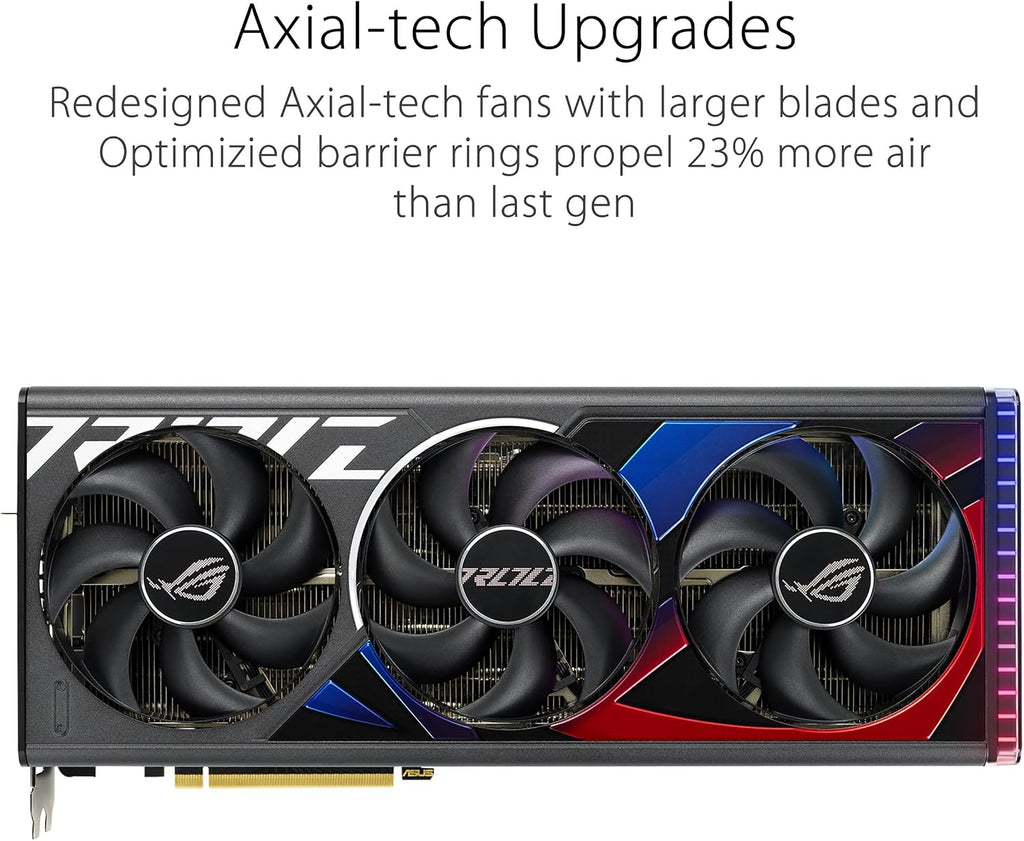 ASUS ROG Strix GeForce RTX™ 4080 Super Gaming Graphics Card (PCIe 4.0, 16GB GDDR6X, DLSS 3, HDMI 2.1a, DisplayPort 1.4a, Vapor Chamber, Massive Vented Backplate, Power Sensing, Aura Sync)