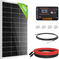 ECO-WORTHY 100 Watt 12 Volt Solar Panel Kit with 100W Bifacial N-Type 25% High Efficiency Solar Panel+30A PWM Charge Controller for RV Battery Boat Trailer Cabin Garden Shed Home