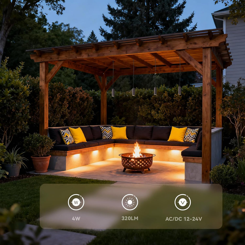 LEONLITE 5CCT Low Voltage Hanging Landscape Lights, 12V Hanging Tree Lights, ETL Listed, LED Outdoor Pendant Light for Gazebo, Pergola, Garden, Aluminum, IP65, Oil Rubbed Bronze, Pack of 4