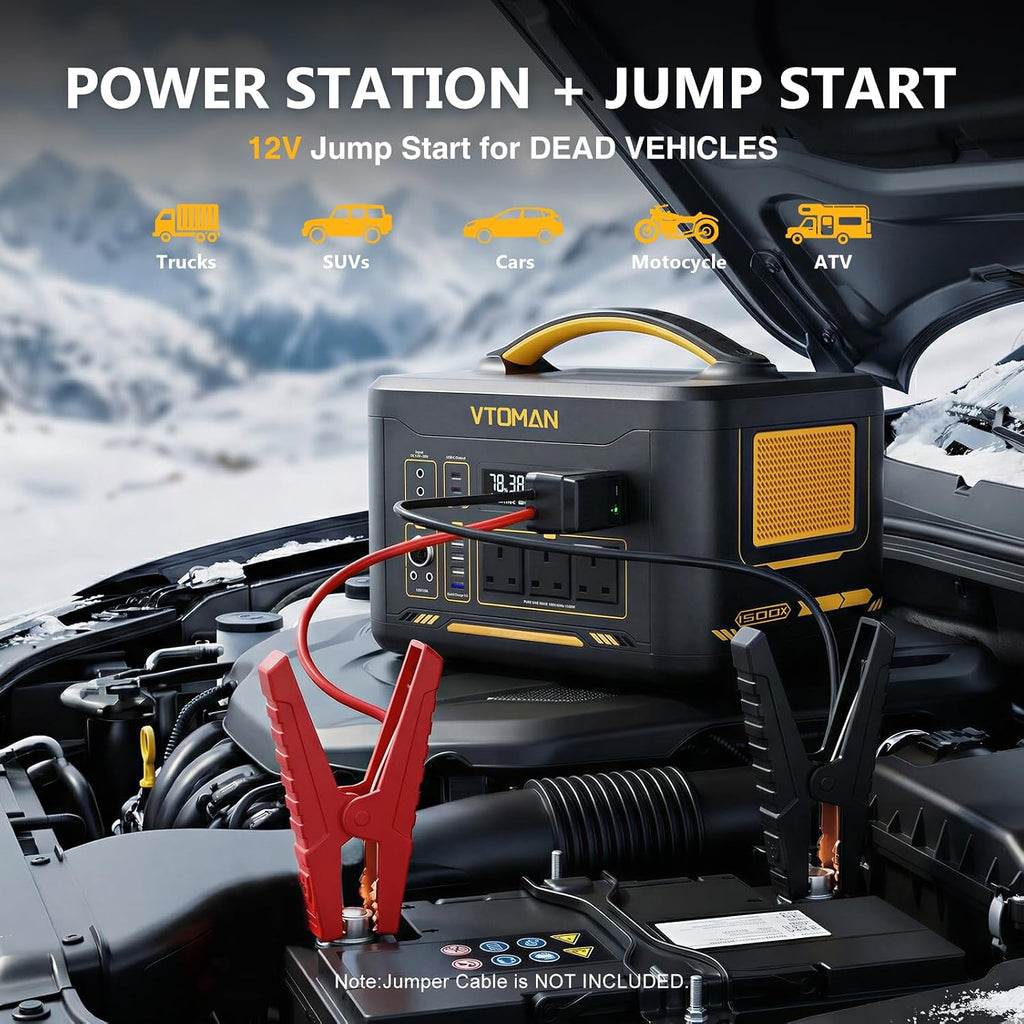 VTOMAN 2376Wh Portable Power Station with Extra Battery & 200W Solar Panel - 1500W Up to 3000W Solar Power Generator for Home Backup, Off-grid, Road Trip, RV, Camping, Fishing, Vehicle Emergency
