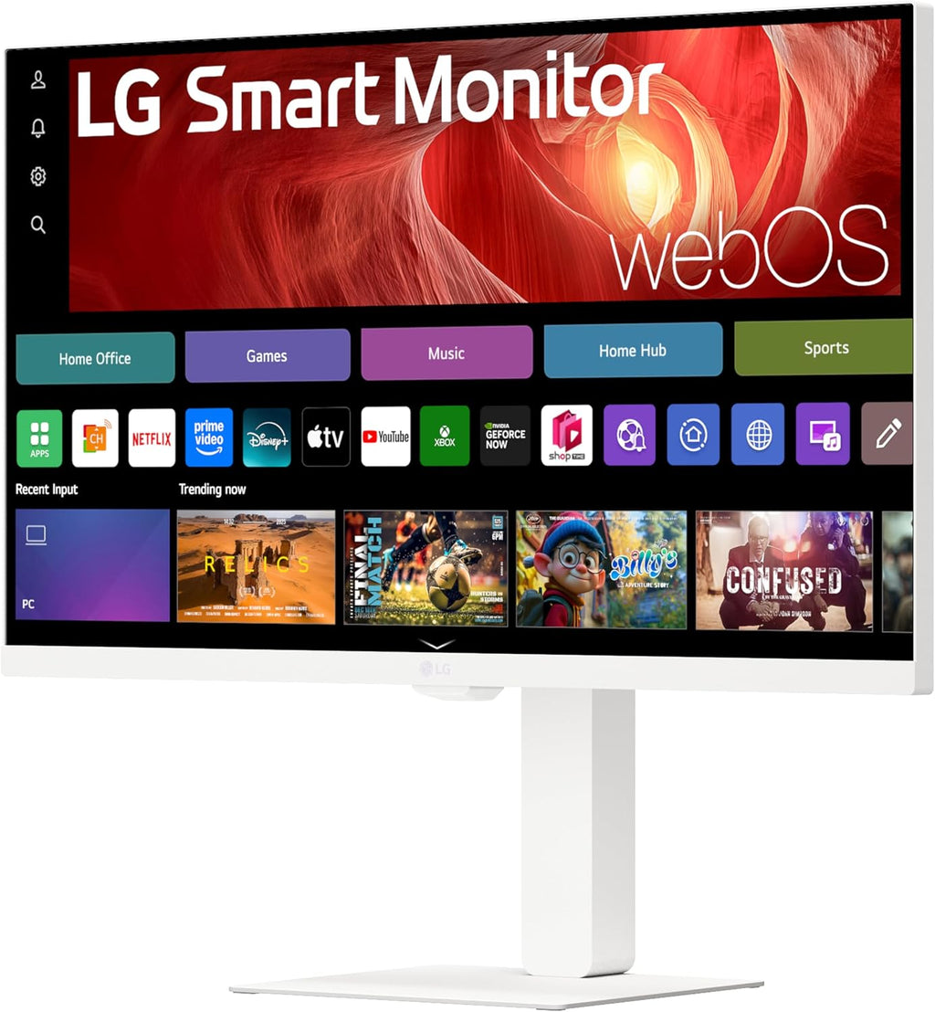 LG 27U730SA-W 27-Inch Smart 4K UHD (3840 x 2160) IPS Computer Monitor, HDR10, Built-in Speaker, Screen Share, Bluetooth, Remote Control, HDMI, USB Type-C PD 65W, Tilt/Height/Swivel/Pivot Stand, White