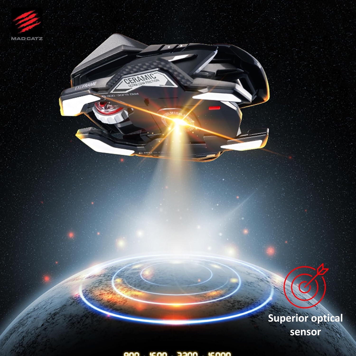 MAD CATZ R.A.T. Pro X3 Gaming Mouse (USB/Black/16000dpi/10 Buttons) - MR05DCINBL001-0