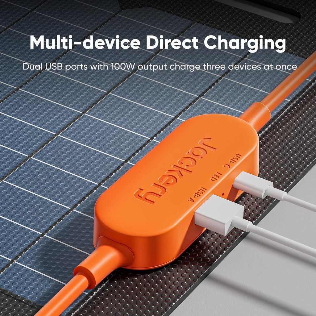 Jackery SolarSaga 100W Air Solar Panel, 23% Conversion Efficiency Bifacial Panels, IP65 Waterproof, Foldable and Portable Solar Charger for Power Stations, RVs, Camping, Off-Grid Life, and PV Charging
