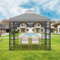 10'x10' Replacement Canopy Top Cover for Gazebo, Double-Tiered Cover for Sunshade and Grill Gazebos, Water-Resistant Polyester Canopy for Yard, Patio, Garden (Gray)