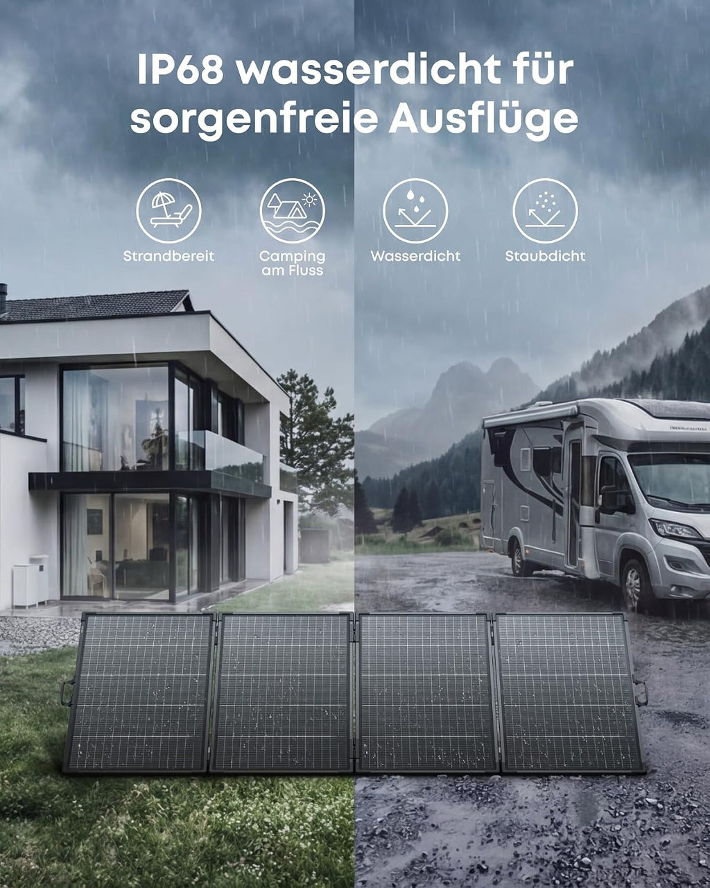 Anker SOLIX F3800 Portable Power Station with 400W Bifacial Solar Panel, 3,840Wh LiFePO4 Battery, 6,000W AC Output (120V / 240V), Solar Generator for Home Use, RV, Emergency Backup, Power Outages