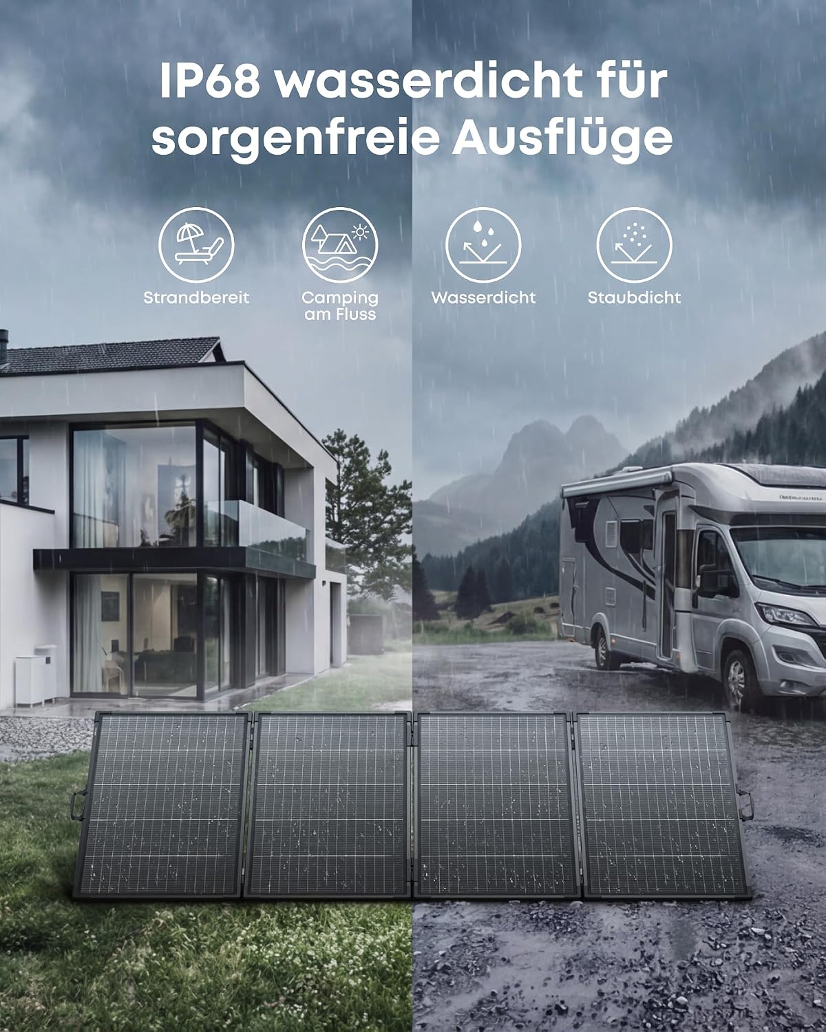 Anker SOLIX F3800 Portable Power Station with 400W Bifacial Solar Panel, 3,840Wh LiFePO4 Battery, 6,000W AC Output (120V / 240V), Solar Generator for Home Use, RV, Emergency Backup, Power Outages