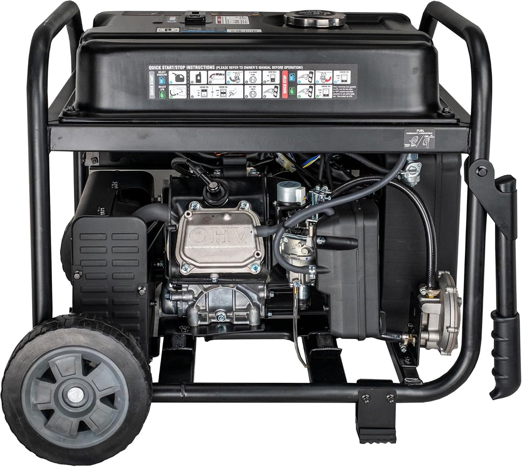Pulsar GD10KBN 10500W Dual Fuel Home Backup Portable Inverter Generator with Wheel Kit and Electric Start RV Ready