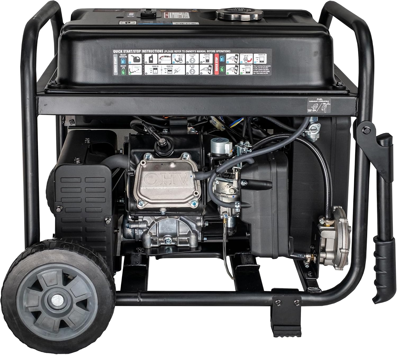 Pulsar GD10KBN 10500W Dual Fuel Home Backup Portable Inverter Generator with Wheel Kit and Electric Start RV Ready