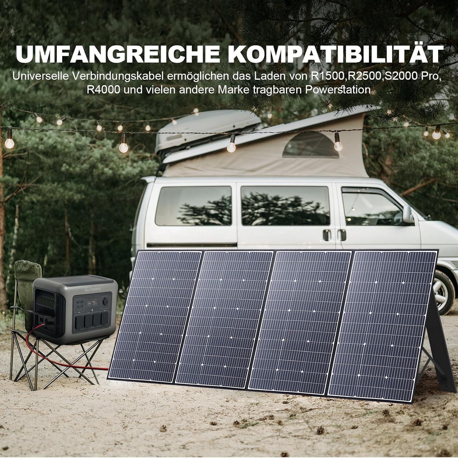 [2025 New Version] ALLPOWERS R1500 LITE Portable Power Station with SP037 Solar Panel, 1600W 1056Wh LiFePO4 Solar Generator with 400W Panel Included, Solar Power with UPS Function, Fast Charging