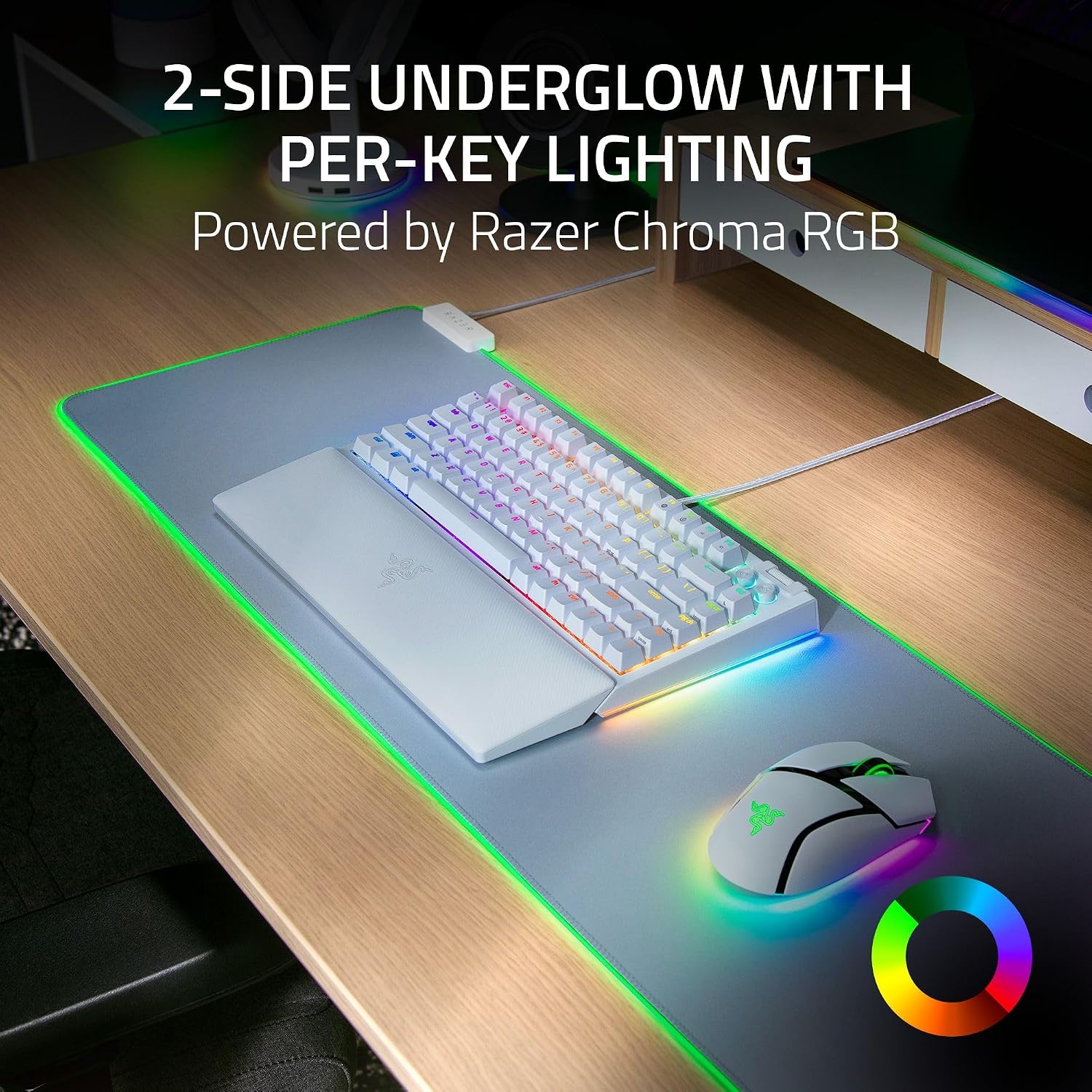 Razer BlackWidow V4 75% Mechanical Gaming Keyboard: Hot Swappable Design - Compact & Durable - Orange Tactile Switches - Chroma RGB - Roller & Media Keys - Wrist Rest - Snap Tap - White