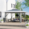 ECOTOUGE Pop Up Canopy Tent with Mosquito Nettings, Instant Shelte gazebos on Clearance w/Carrying Roller Bag, Waterproof and UV Resistant Canopy Tent for Grill, Garden and Backyard(Grey-White,11FT)