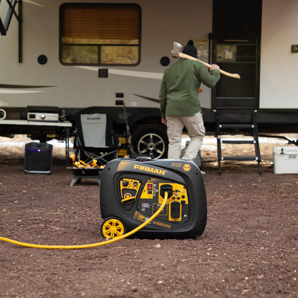 FIRMAN W03082 Inverter Portable Generator 3300W Electric Start, Whisper Series Quiet Power Supply, Parallel Ready RV Ready 120V, Camping, Tailgating, Outdoor Recreation, Emergency Backup Use