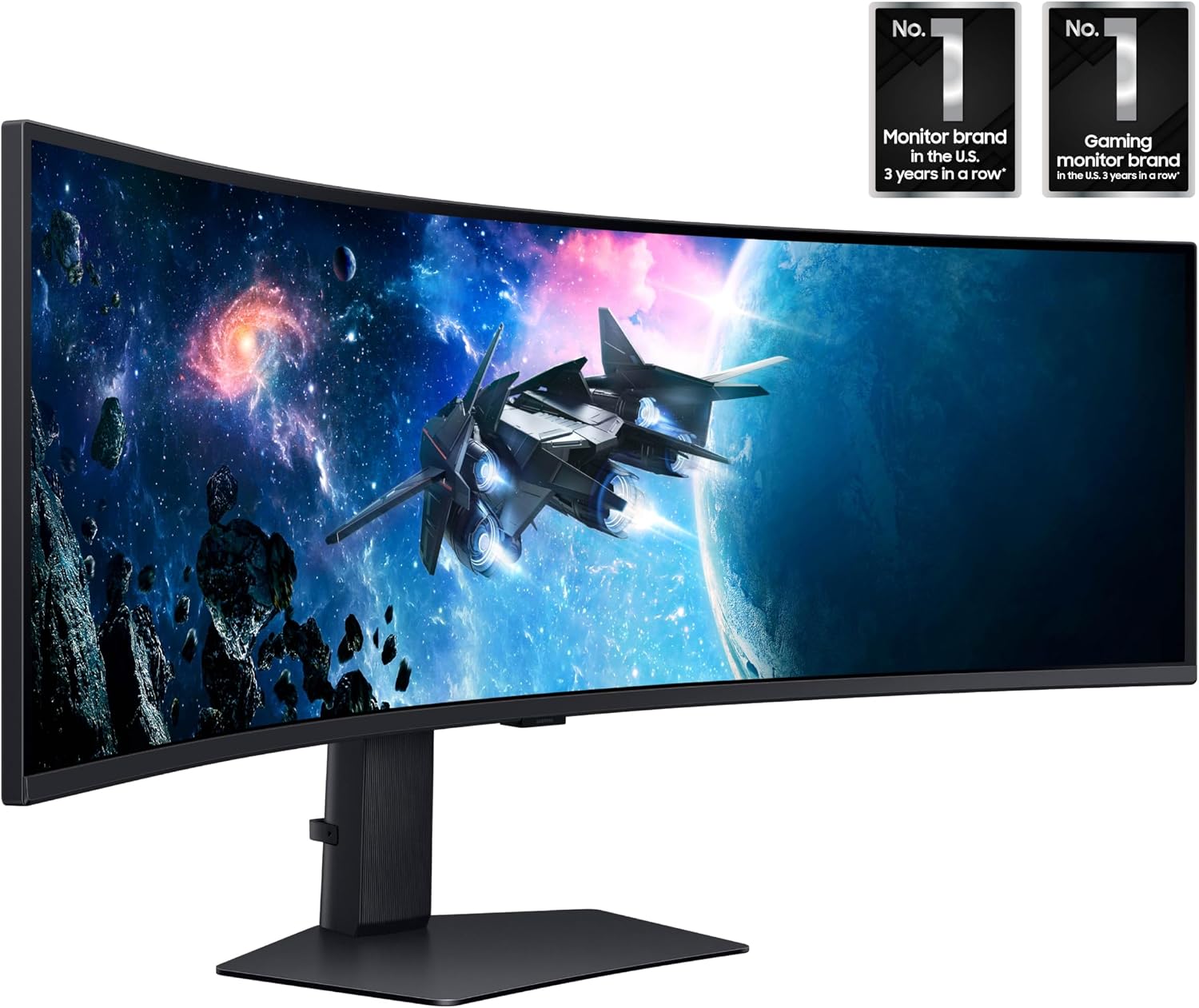 Samsung 49' Odyssey G9 Series DQHD 1000R Curved Gaming Monitor, 1ms(GtG), VESA DisplayHDR 1000, 240Hz, AMD FreeSync Premium Pro, Height Adjustable Stand, Ultrawide Screen, LS49CG954ENXZA, 2024