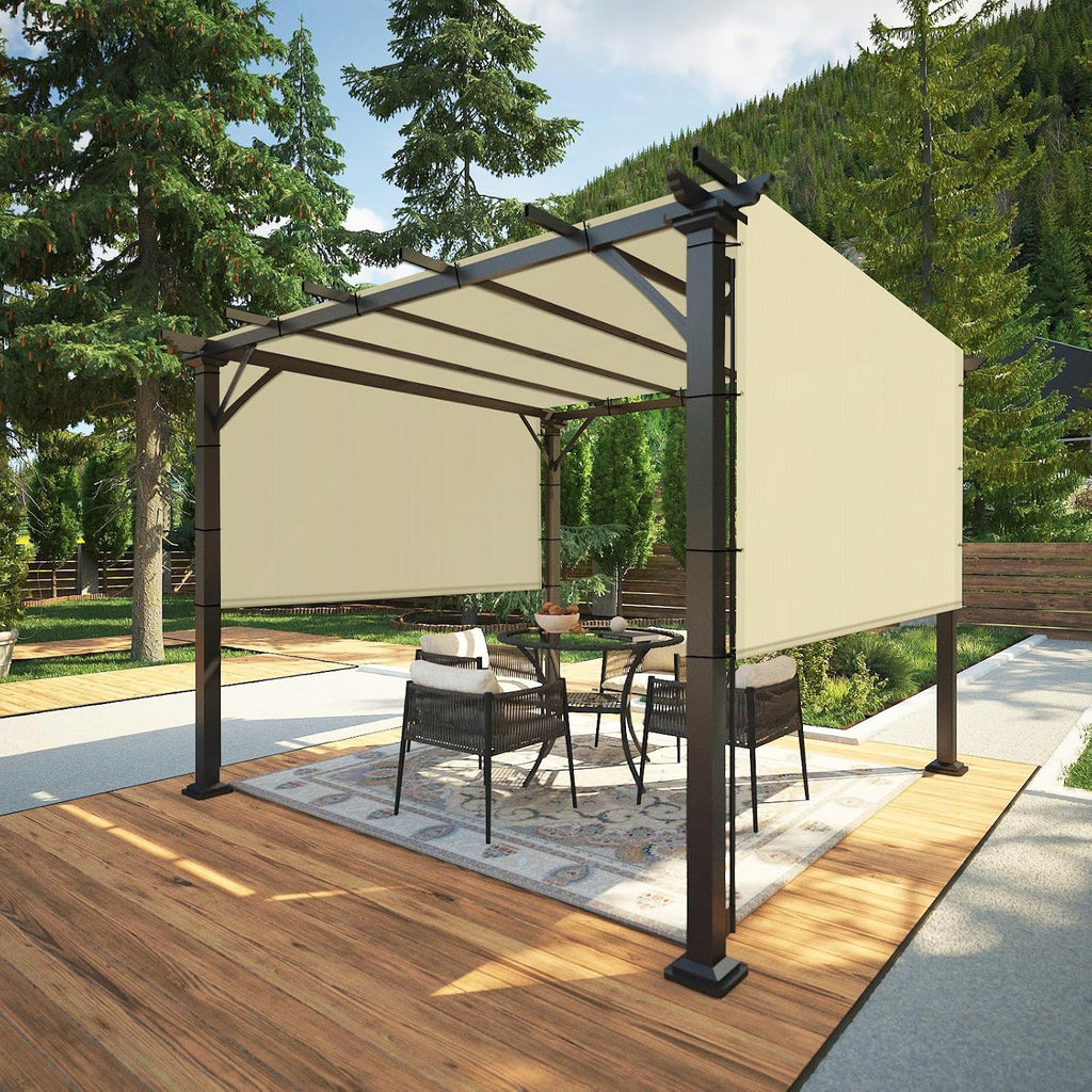 COARBOR 6'x16' Outdoor Pergola Universal Replacement Shade Cover Canopy with Grommets Weight Rods Shade Screen Panel for Patio Deck Backyard Gazebo Pergola Porch Beige