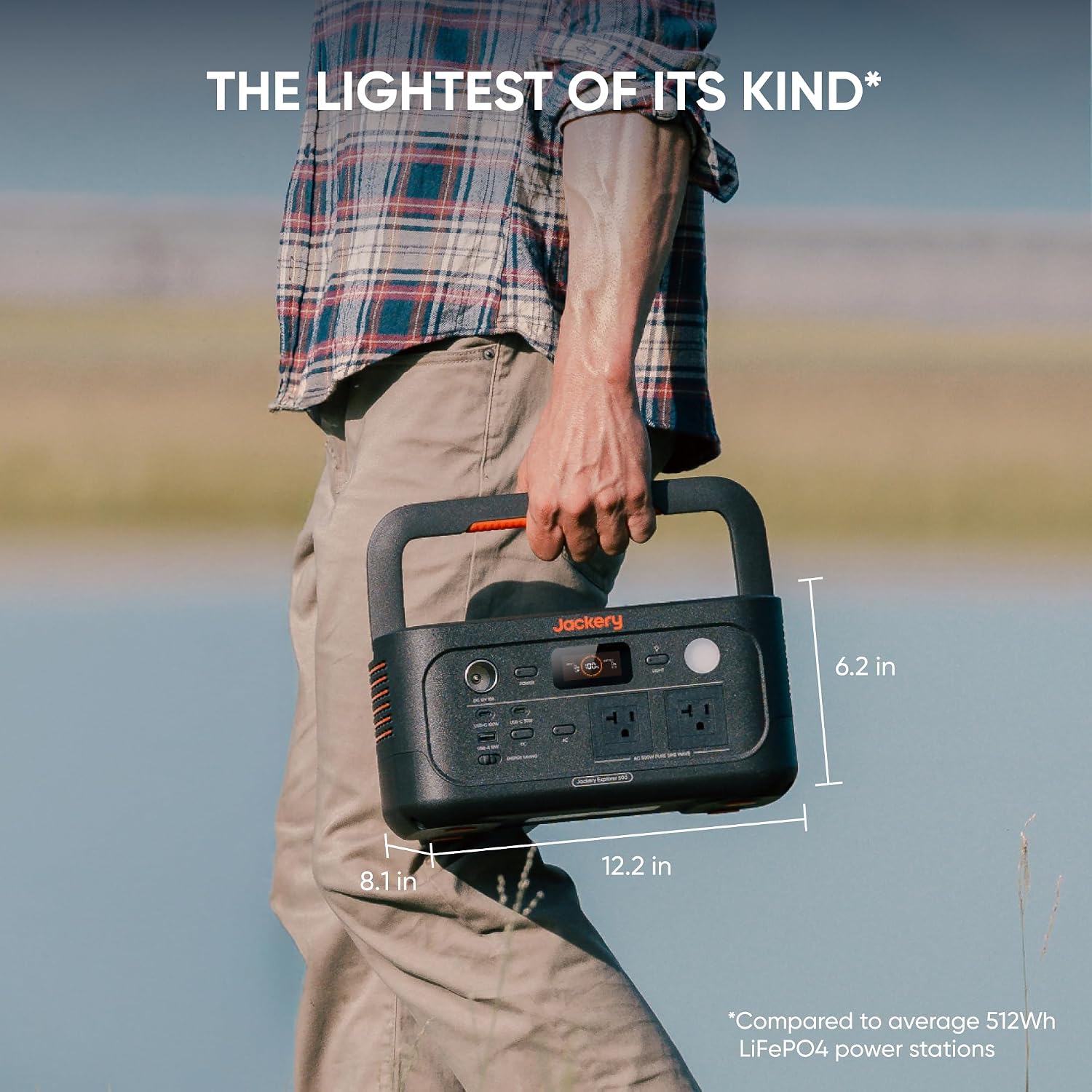 Jackery Explorer 500 v2 Solar Generator and 100W Solar Panel, 512Wh LiFePO4 Battery, 500W AC/1000W Peak, Solar Generator for Camping, Outdoors, and Power Outages