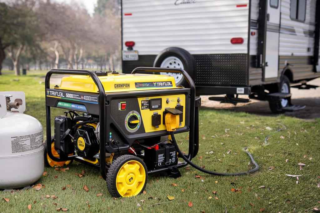 Champion Power Equipment 5000-Watt Electric Start Tri Fuel RV Ready Portable Generator with CO Shield
