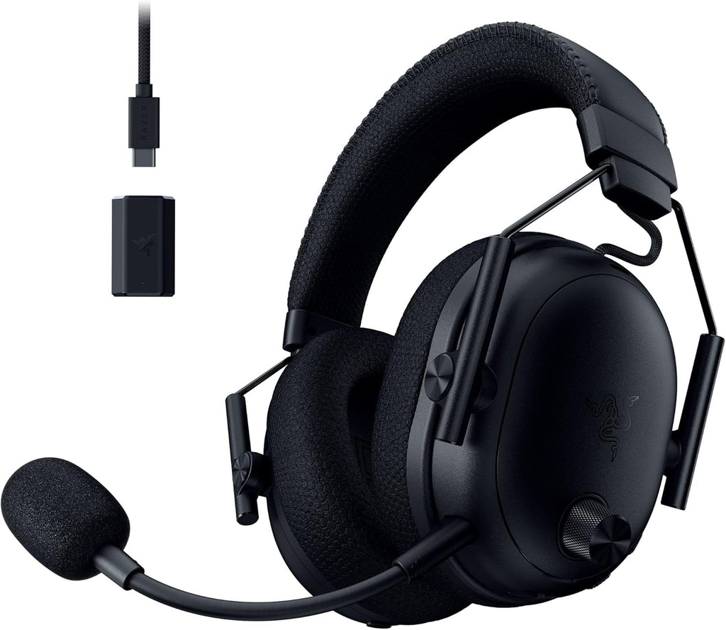 Razer BlackShark V3 Pro Wireless ANC Gaming Headset for PC: Full Band Mic - 50mm Drivers - 2.4 GHz, Bluetooth, USB, 3.5mm - Works with Mac, PS5, Nintendo Switch, Smartphone - Black (Renewed)