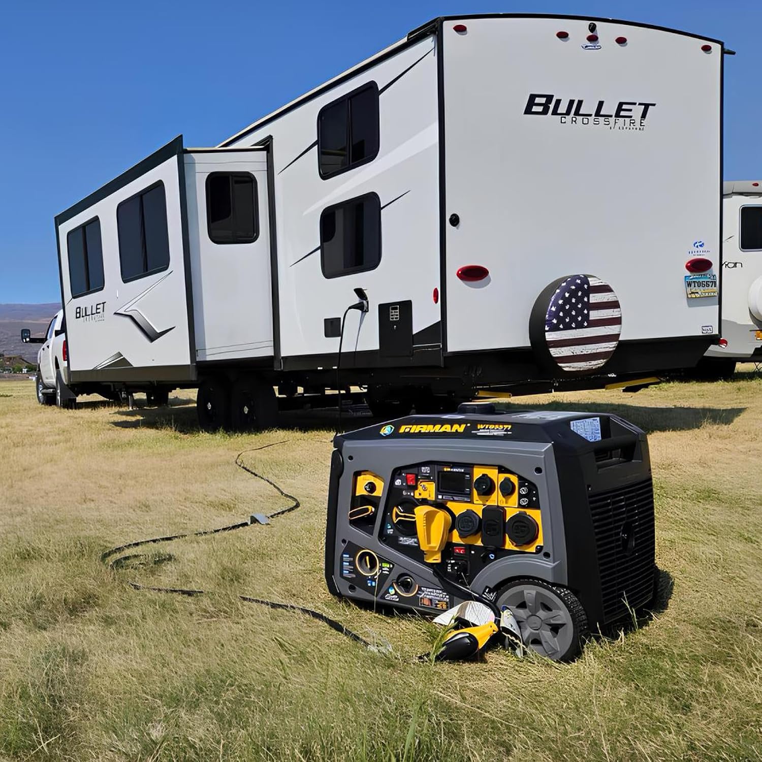 FIRMAN WT05571 Tri Fuel Inverter Portable Generator, 6850W Electric Start, Gas, Propane, Natural Gas Power, Whisper Series Quiet Operation, CO Alert Safety, RV Ready 120 240V Backup Generator