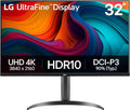 LG 32UR550K-B 32-inch Ultrafine 4K UHD (3840 x 2160) Computer Monitor, HDR10, 60Hz, HDMI, DisplayPort, Tilt/Height/Pivot Adjustable Stand, Black