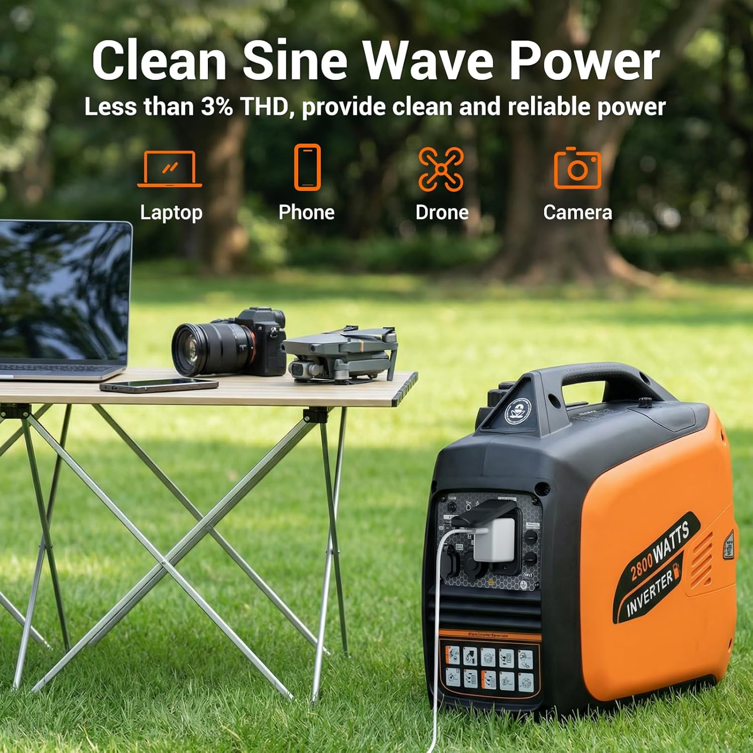 Oxseryn 2800-Watts Portable Inverter Generator, Gas Generators for Home Use, Camping, Super Quiet Emergency Home Backup, with Fuel Shut Off, 1.1Gal Fuel Tank, 39Lbs, EPA Compliant