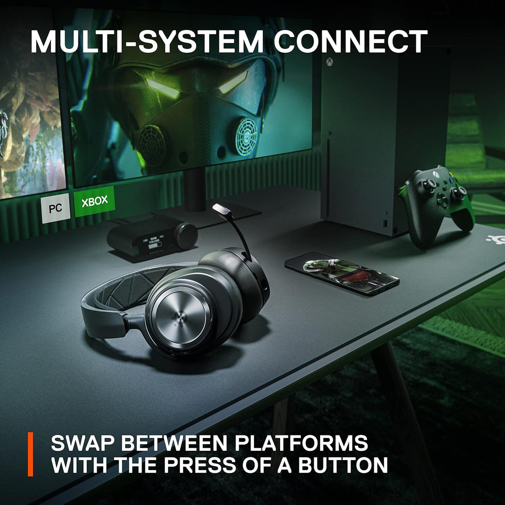 SteelSeries Arctis Nova Pro Wireless Multi-System Gaming Headset - Premium Hi-Fi Drivers - Active Noise Cancellation - Infinity Power System - ClearCast Mic (Renewed)