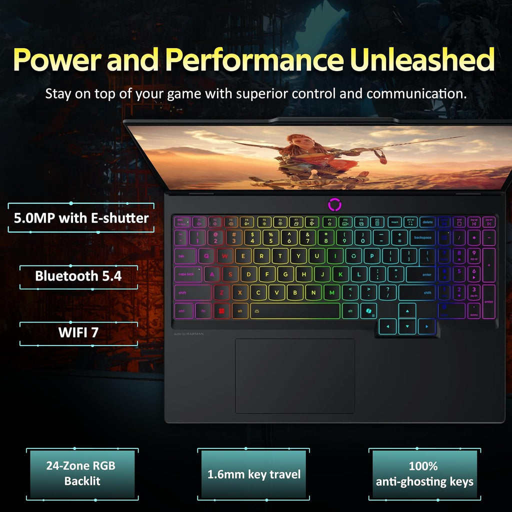 Lenovo Legion 5 15.1' WQXGA 165Hz Gaming Laptop, Intel i7-14700HX, RTX 5060 8GB GDDR7, 16GB DDR5, 1TB SSD, 24-Zone RGB Backlit Keyboard, 5.0MP Camera, Wi-Fi 7, Win 11, Black, 512GB Docking Station Set