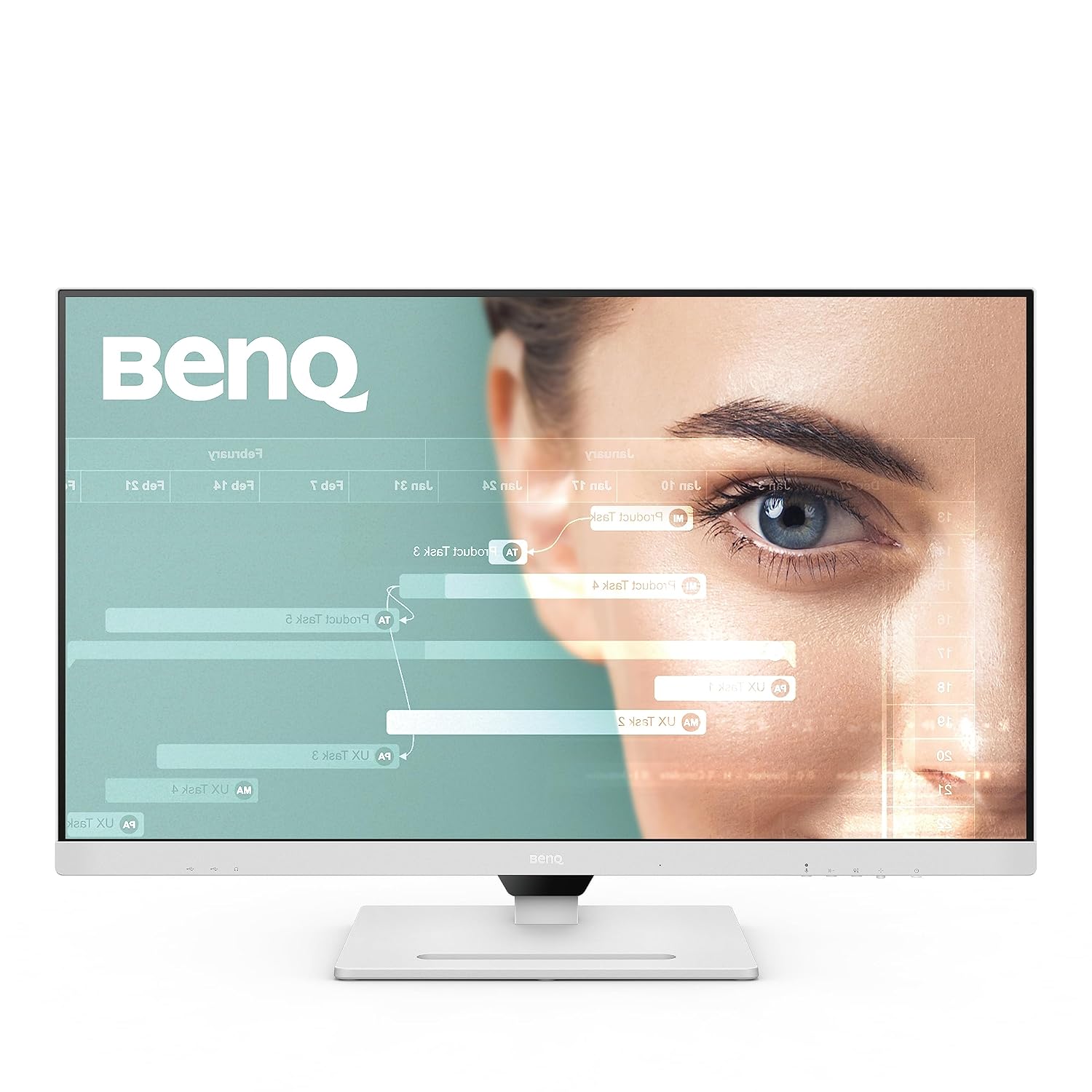BenQ GW3290QT Productivity Monitor 32' 1440p | IPS| Eye-Care Tech | 99% sRGB | Brightness Intelligence | Noise-Cancelling Mic & Speakers | Ergonomic | USB-C (65W) | USB Hub | DaisyChain,White
