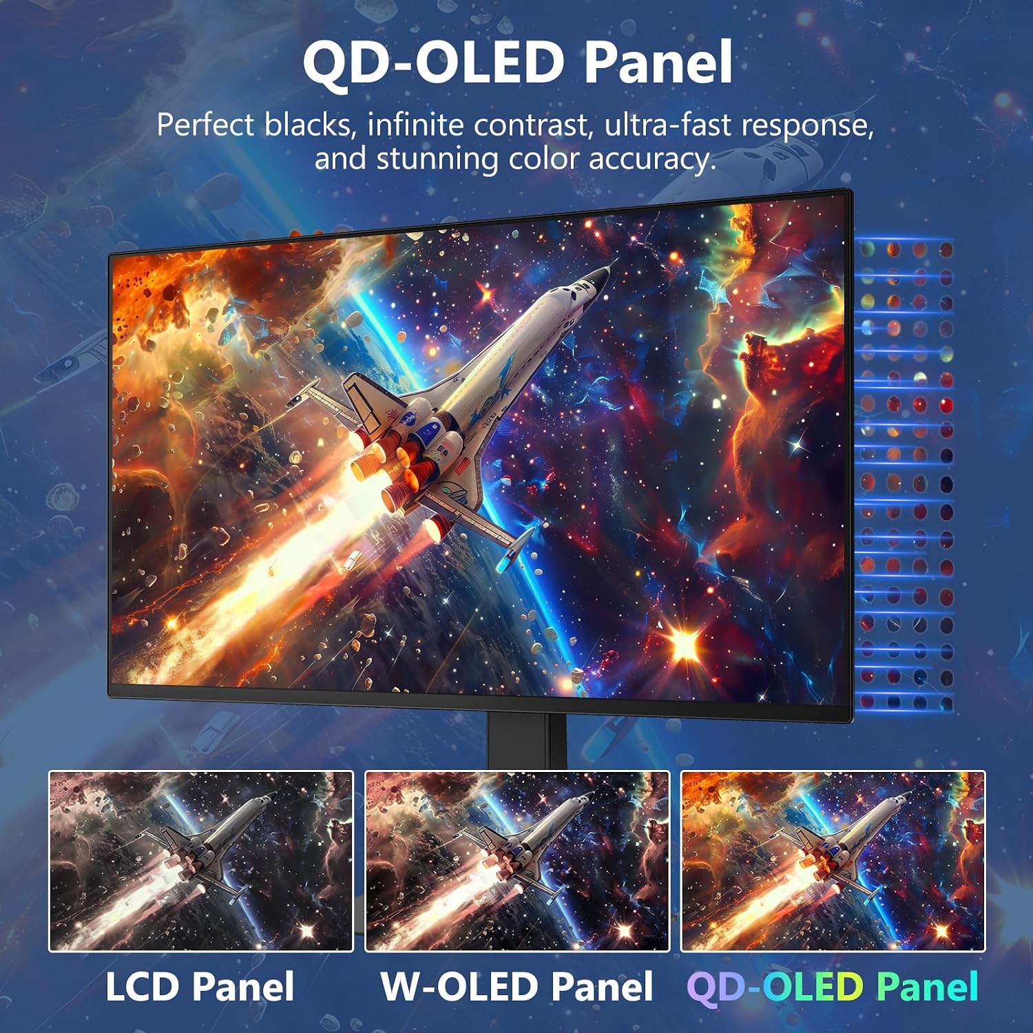 Z-Edge 27 inch OLED Gaming Monitor, 2K QHD 240Hz Monitor, 0.03ms GTG Computer Monitor, 1500000:1 Contrast Ratio, 120% sRGB, 1.07B Colors, X27 Frameless Bezel, Height Adjustable, DPx2, HDMI x2