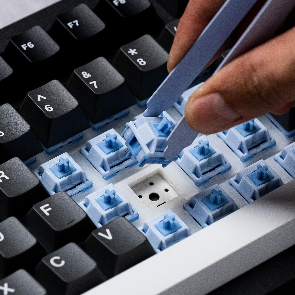 MONSGEEK M1 V5 Aluminum Mechanical Keyboard 75% Quick Release Gaming Keyboard Black & Silver with Knob 8000 mAh RGB Hot-swappable Pre-lubed Mirror Switch