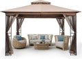 HAPPATIO 10' X 12' Outdoor Patio Gazebo, Outdoor Canopy Gazebo for Garden