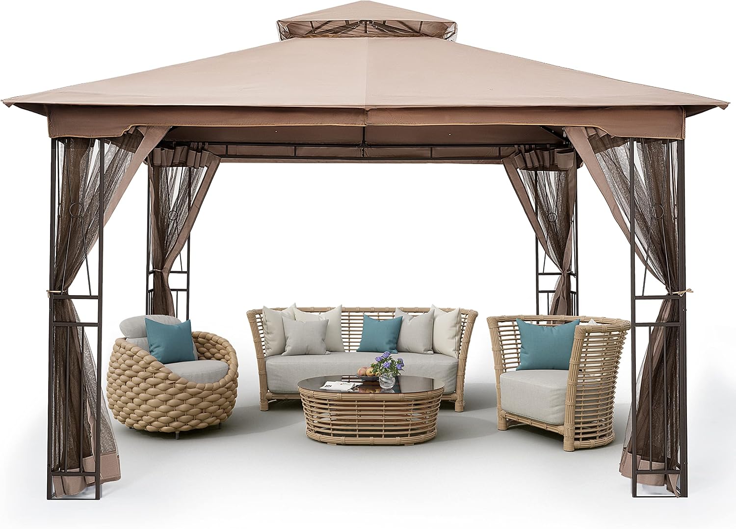 HAPPATIO 10' X 12' Outdoor Patio Gazebo, Outdoor Canopy Gazebo for Garden