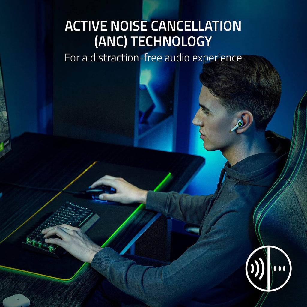 Razer Hammerhead HyperSpeed Wireless Multi-Platform Gaming Earbuds for PlayStation 5 / PS5, PC, Mobile: ANC - Noise Cancelling Mic - Bluetooth 5.2 - RGB Chroma - 30 Hr Battery