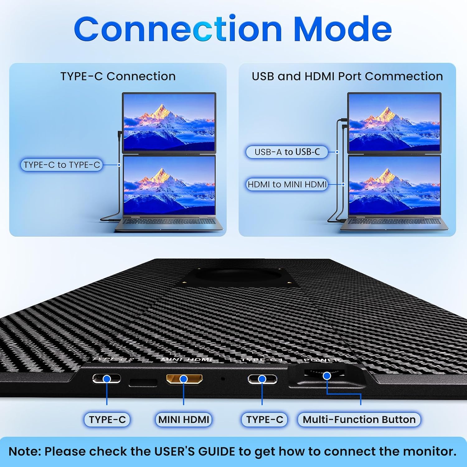 Portable Monitor for Laptop - Laptop Screen Extender HDMI USB C Travel External Display with Stand Gaming Monitor for PC MAC Switch Phone Computer Xbox PS4/5 - D1
