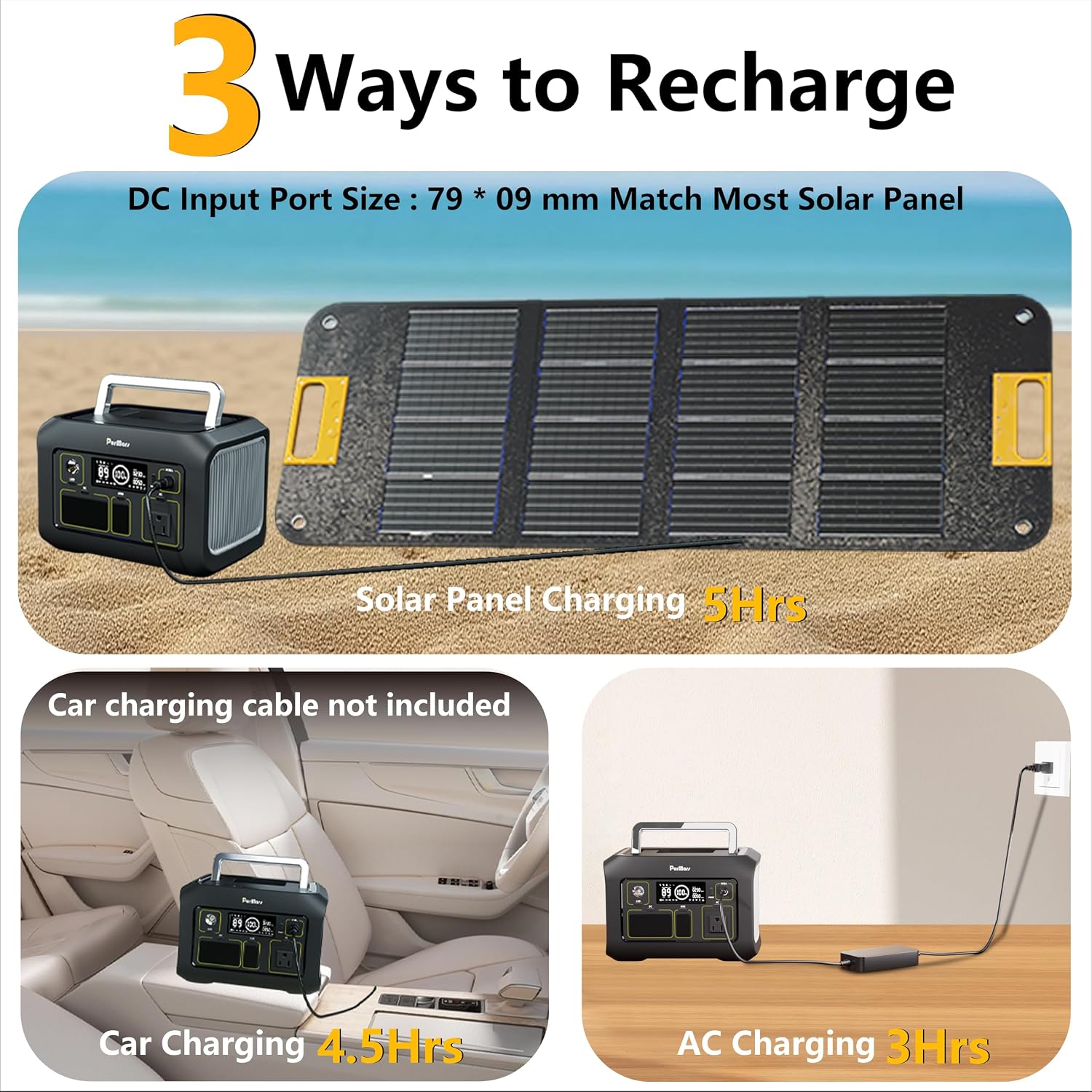 Portable Power Station 300W(Peak 500W),288Wh (90,000mAh) Solar Generator with 110V Pure Sine Wave AC Outlet,lifepo4 Battery Portable Power Bank for Outdoor Camping, Traveling,and Emergencies