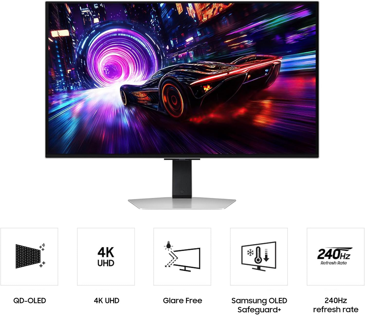 Samsung 32' Odyssey QD-OLED G8 (G81SF), 4K, 240Hz, Gaming Monitor, 0.03ms Response Time, DisplayHDR True Black 400, AMD FreeSync™ Premium Pro, G-Sync Compatibile, 3 Yr Warranty, LS32FG810SNXZA, 2025