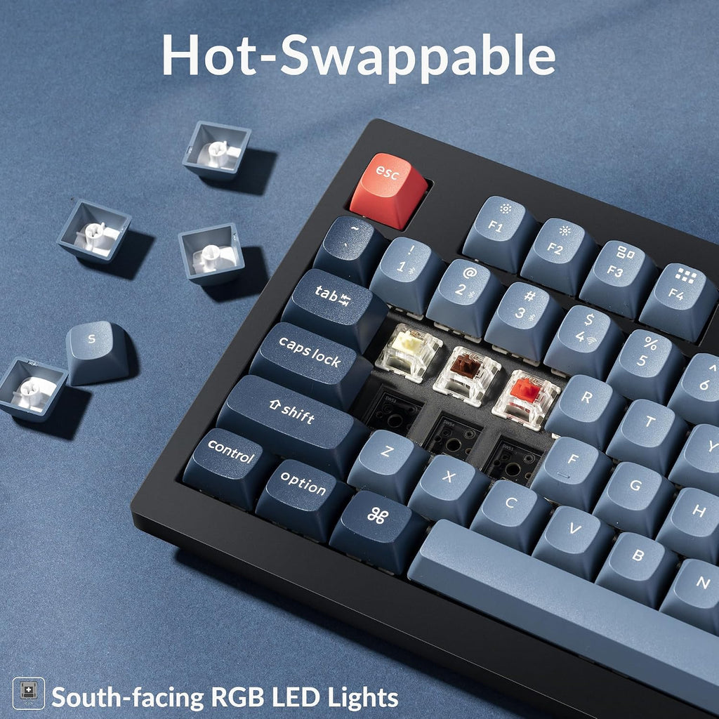 Keychron V5 Max Custom Wireless Mechanical Gaming Keyboard with Number Pad, 96% Layout QMK/VIA 2.4 GHz/Bluetooth 5.1/Wired, RGB Backlit Hot-Swappable Gateron Banana Switch for Mac Windows Linux