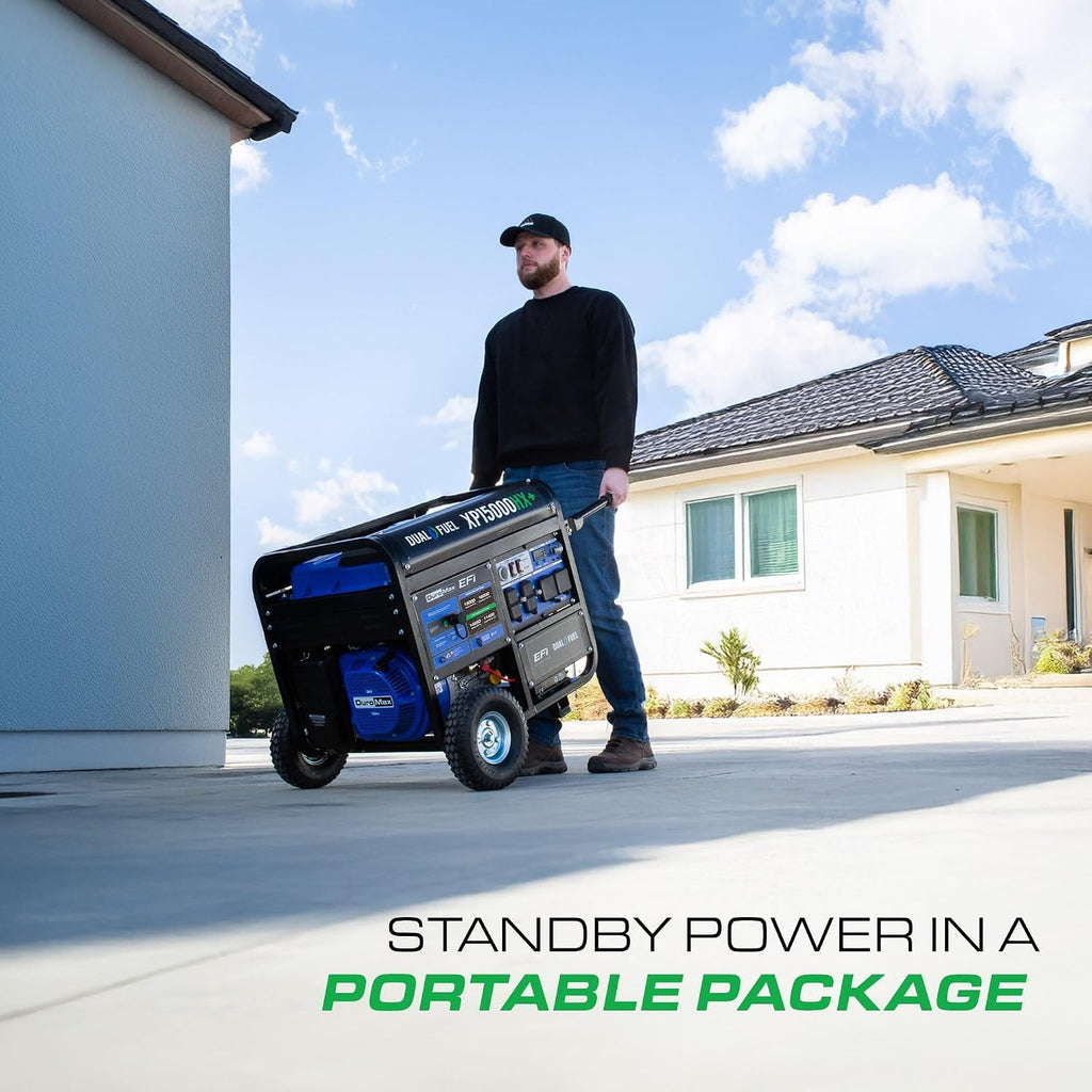 DuroMax XP15000HX+ 15,000-Watt Electric Start Dual Fuel EFI Portable Generator