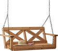Backyard Discovery 55' Cedar Wood Farmhouse Outdoor Porch Swing Bench with Two-Person Seating, Durable Hanging Chains, Water-Resistant, Heavy-Duty 600 Lbs Weight Capacity for Patio, Deck, Garden