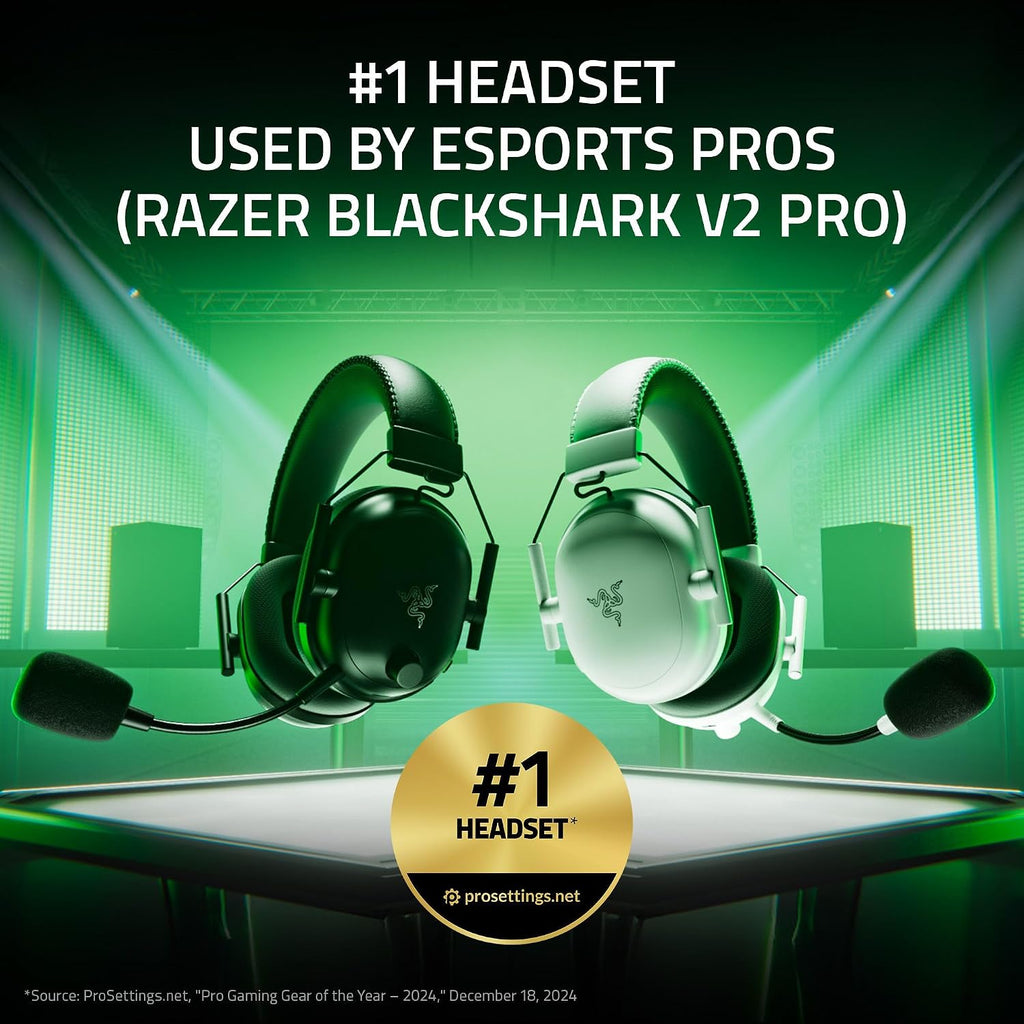 Razer BlackShark V2 Pro Wireless Xbox Gaming Headset: 50mm Drivers - Super Wideband Mic - Noise Isolating Earcups - for Xbox, PS5, Nintendo Switch 2, PC, Mac - Bluetooth, USB-C - 70hr Battery - Black