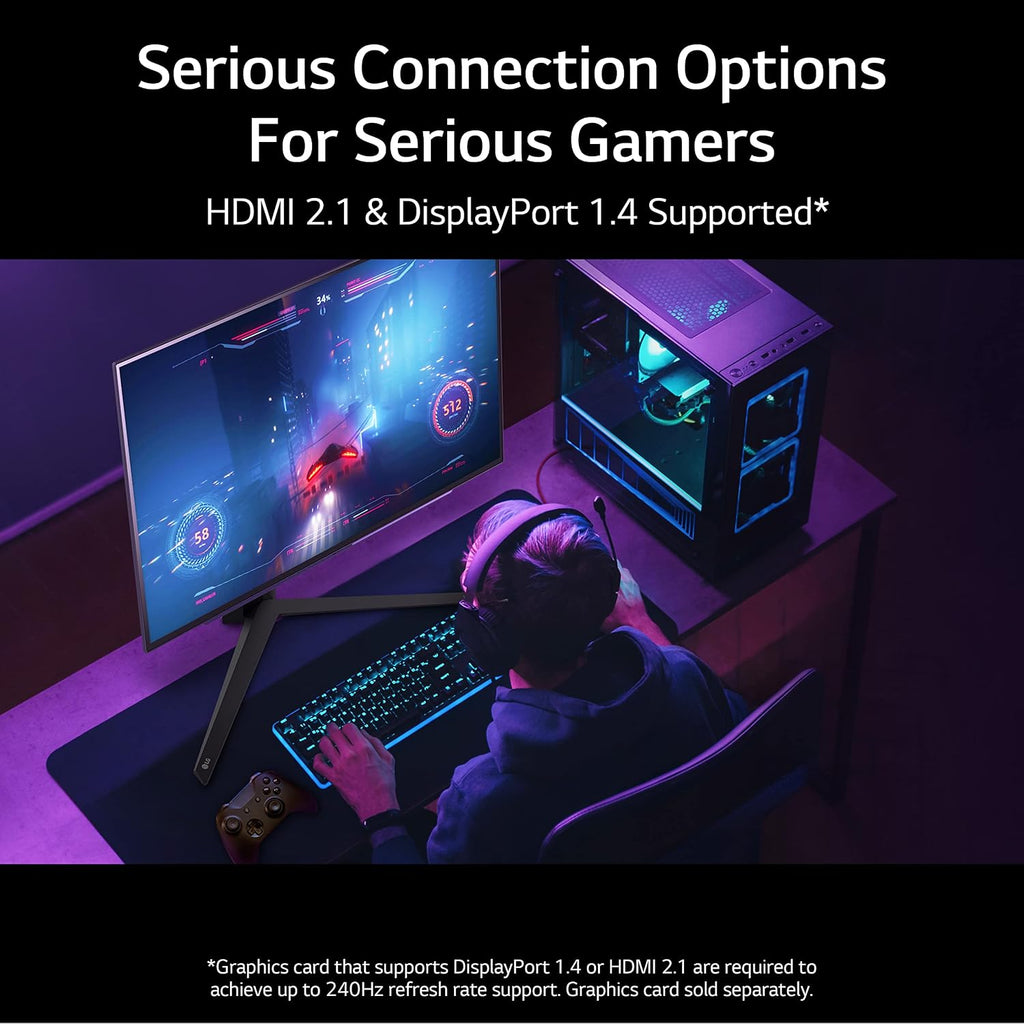 LG 27' Ultragear™ OLED QHD Gaming Monitor with 240Hz .03ms GtG & nVIDIA® G-SYNC® Compatible