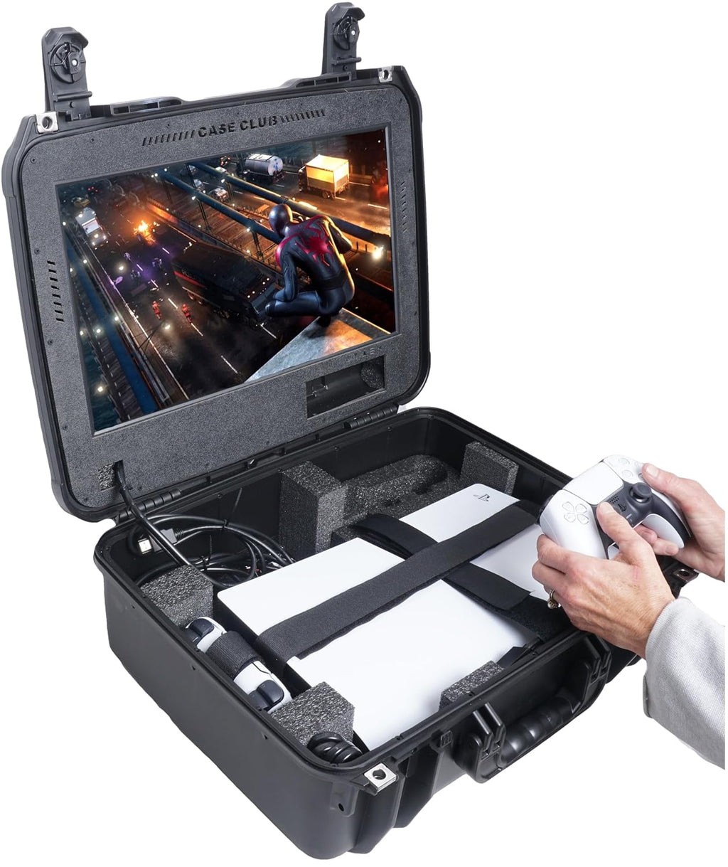 Case Club Gaming Station to fit PS5 Pro - Portable Travel Case with Built-in Monitor