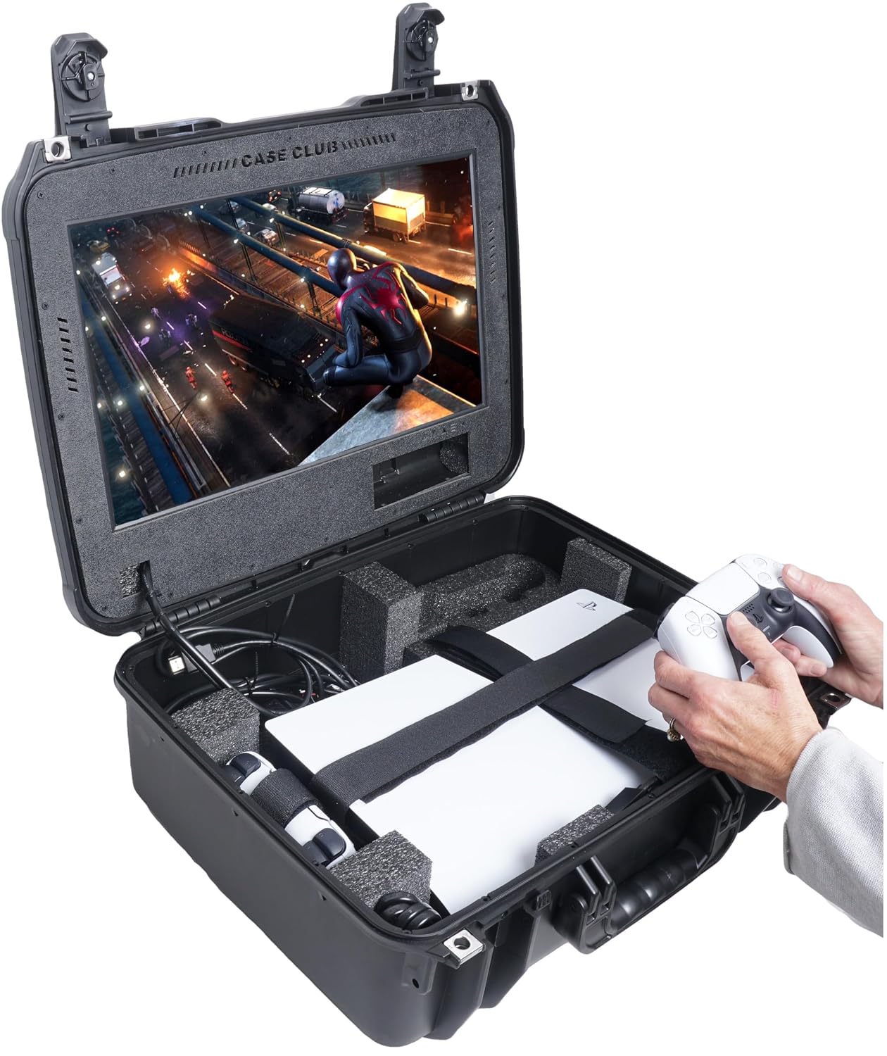 Case Club Gaming Station to fit PS5 Pro - Portable Travel Case with Built-in Monitor