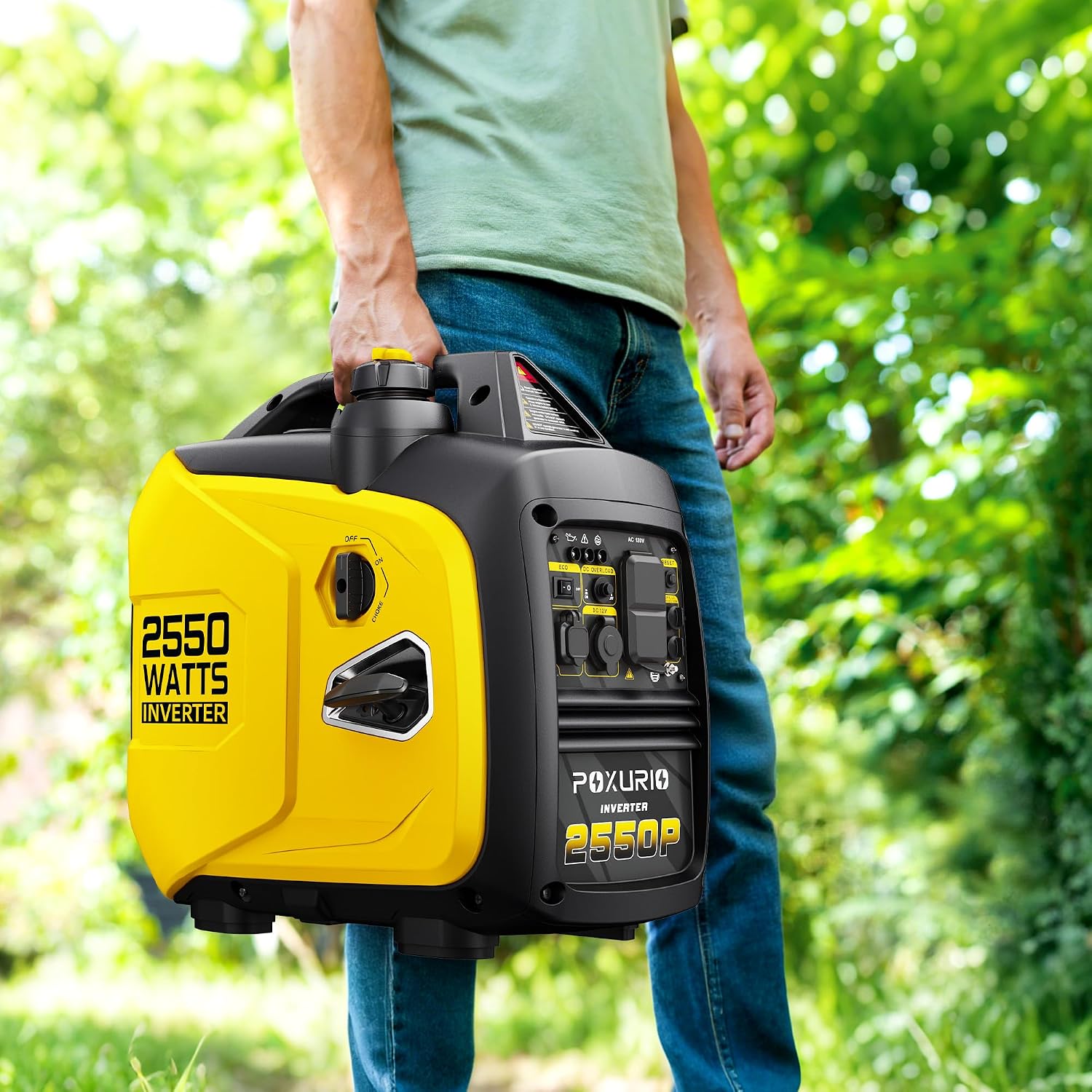 2550-Watt Portable Inverter Generator for Home Use, 1.06Gallon Large Fuel Tank Up to 10 Hours Use, 120V Gas Powered Generator Super Quiet - EPA Compliant-Yellow