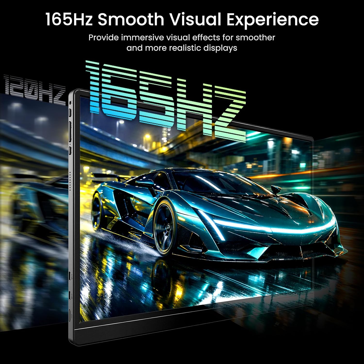 VILVA 17.3'' Portable Monitor 2.5K QHD 165Hz Gaming Display, Ultra-Slim Metal Body, Built-in Stand, USB-C HDMI External Monitor for Laptop, PC, PS5, Xbox, Switch