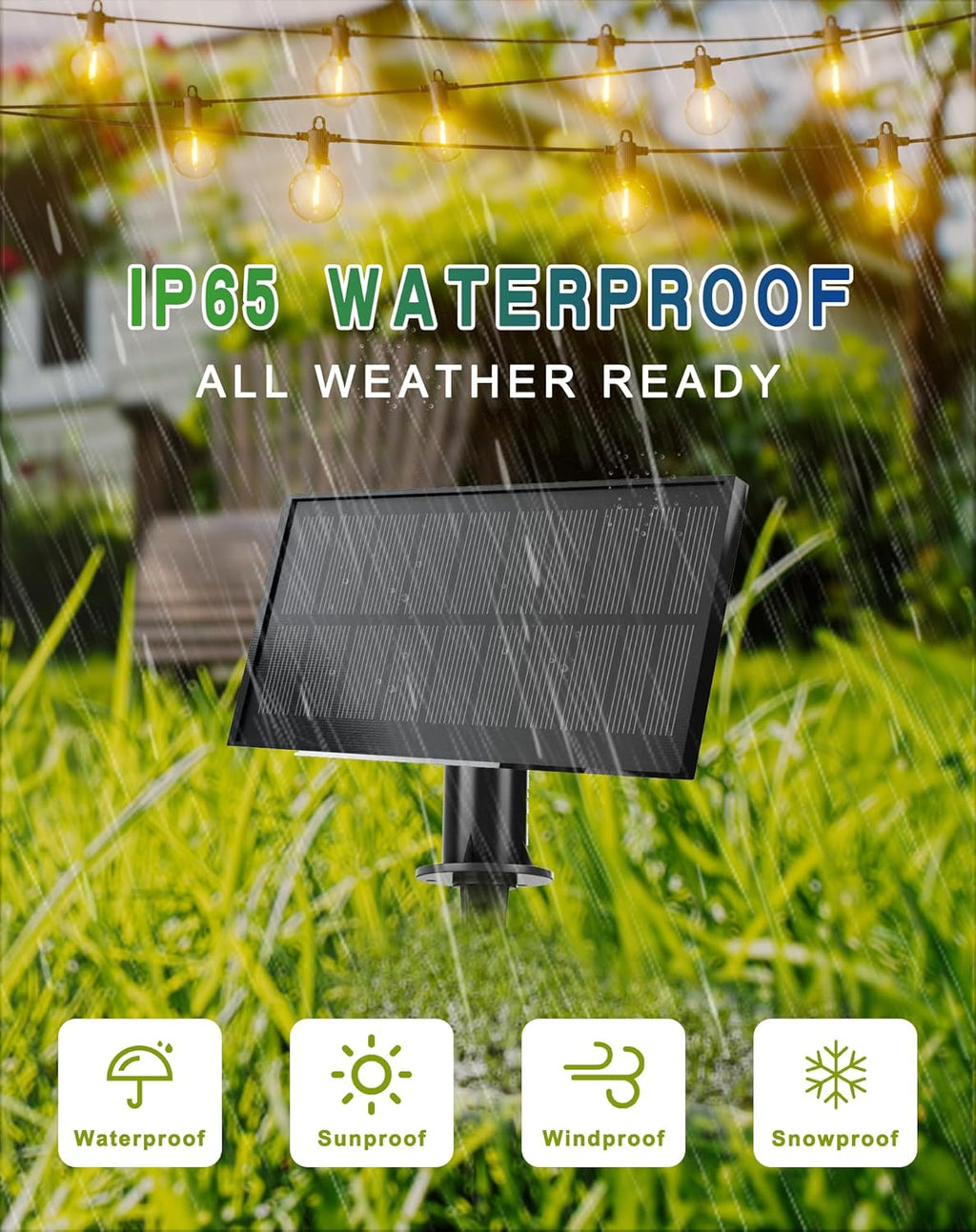 Zuske Solar String Lights Outdoor Waterproof 200FT with USB Port and 100 Shatterproof G40 Bulbs(3 Spare), LED Solar Powered Patio Lights for Outside, Porch, Backyard, Gazebo, Garden(Warm White)