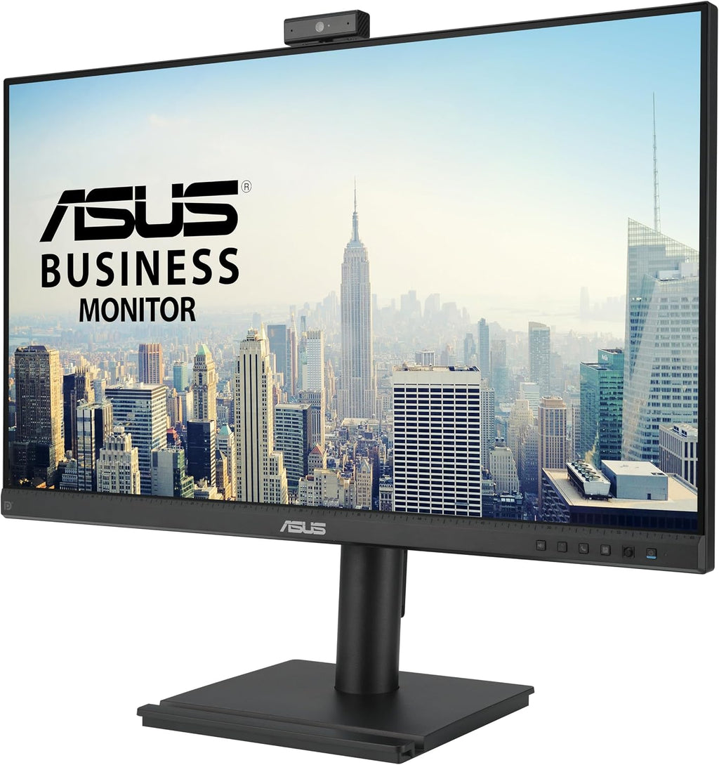 ASUS 27' 1080P Video Conferencing Monitor (BE279QFK) - Full HD, IPS, 100Hz, Frameless, Built-in Webcam, Mic Array, Speaker, Height Adjustable, Ergonomic Design, Eye Care, Wall Mountable, 3 yr warranty